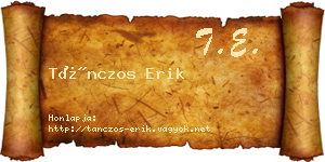 Tánczos Erik névjegykártya